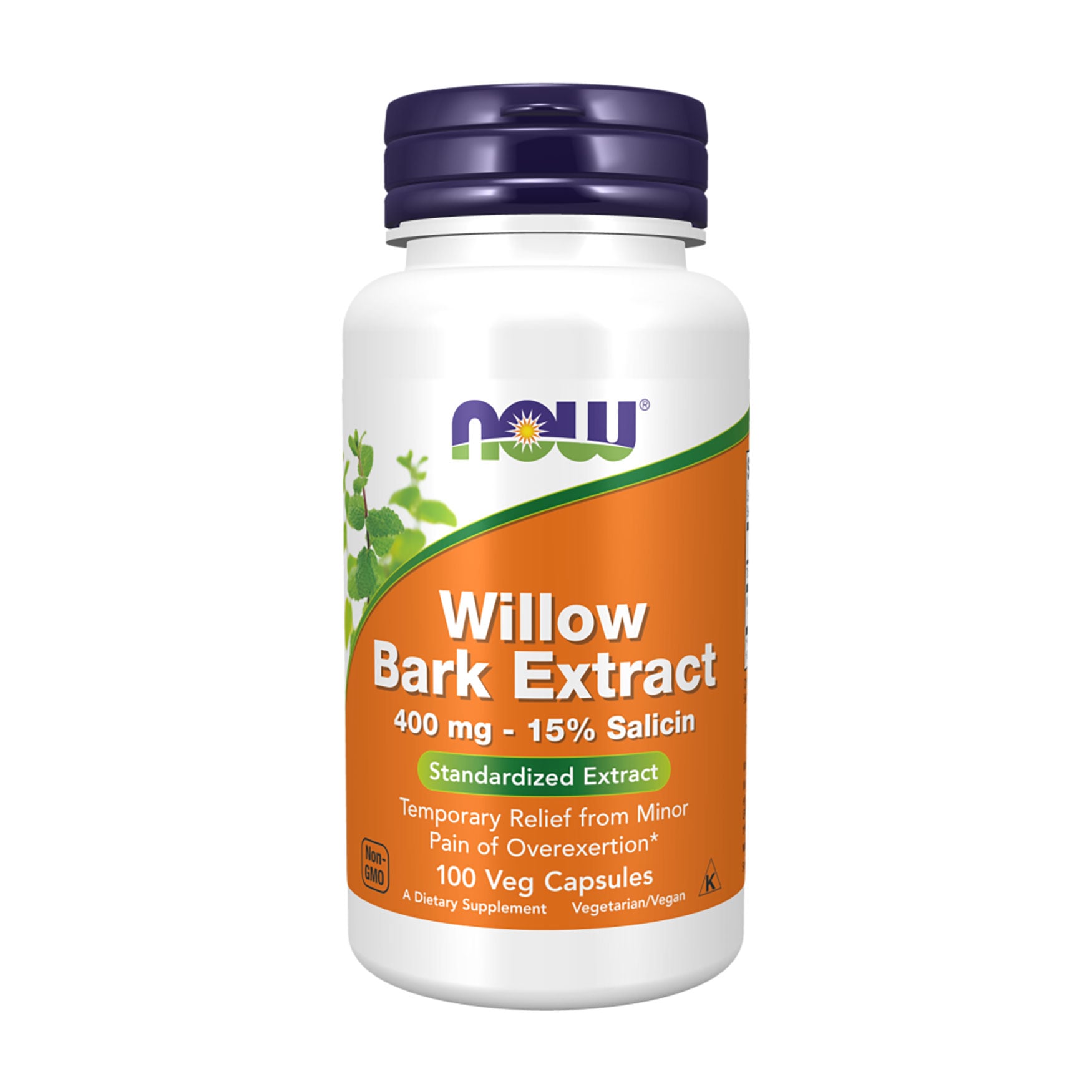 Кора білої верби NOW Foods White Willow Bark 400 мг, 100 капсул